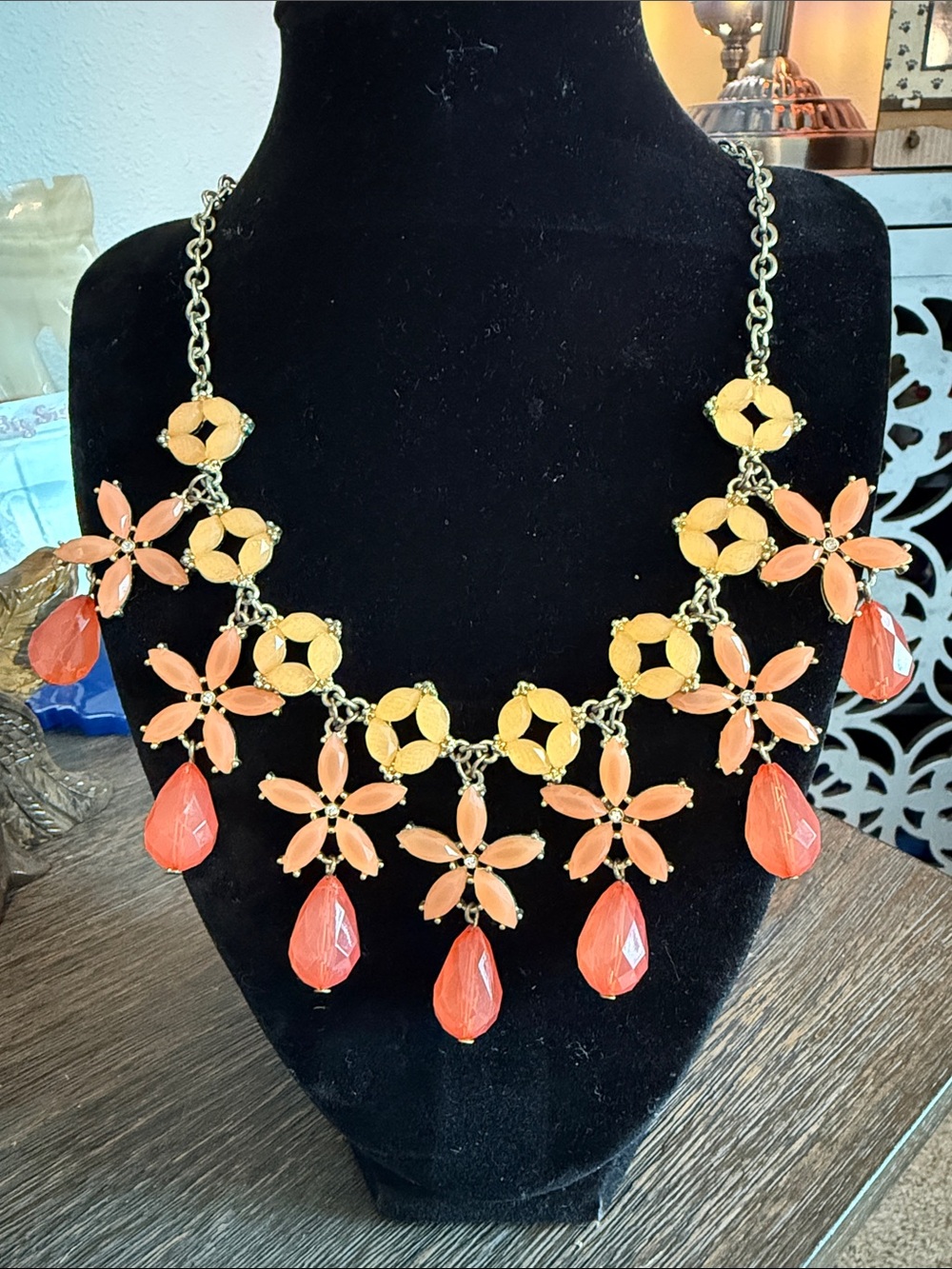 Vintage Floral Statement Necklace
